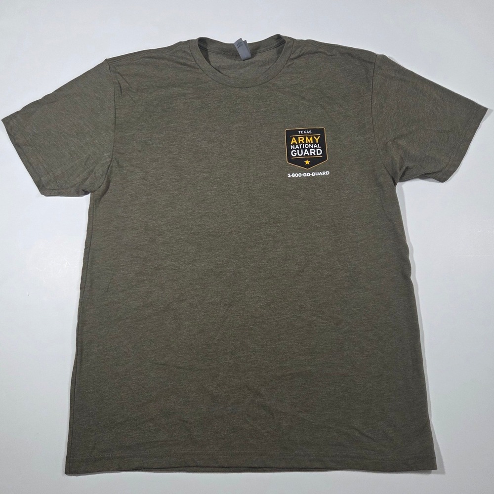 Next Level Texas Army National Guard T-Shirt Mens Large Olive Green Tri-Blend L